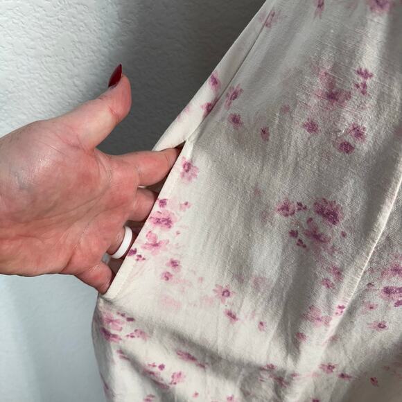 Sim & Sam Womens Coquette Milkmaid Babydoll Feminine Floral Midi Dress Pink M - Picture 5 of 13